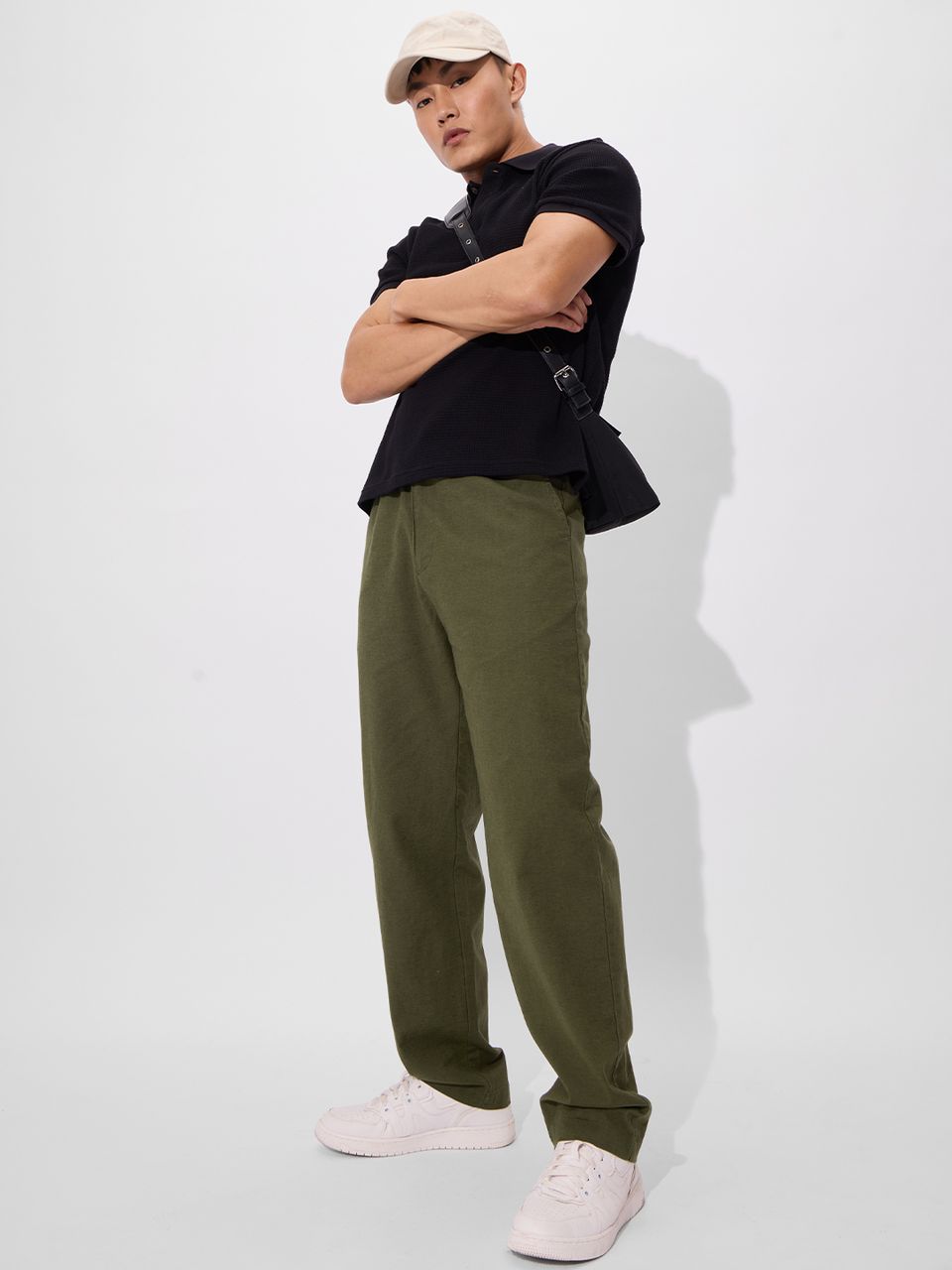 Solids: Olive Green Cotton Linen Pants