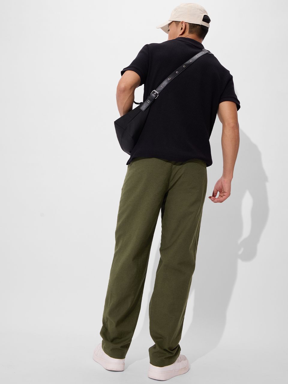 Solids: Olive Green Cotton Linen Pants
