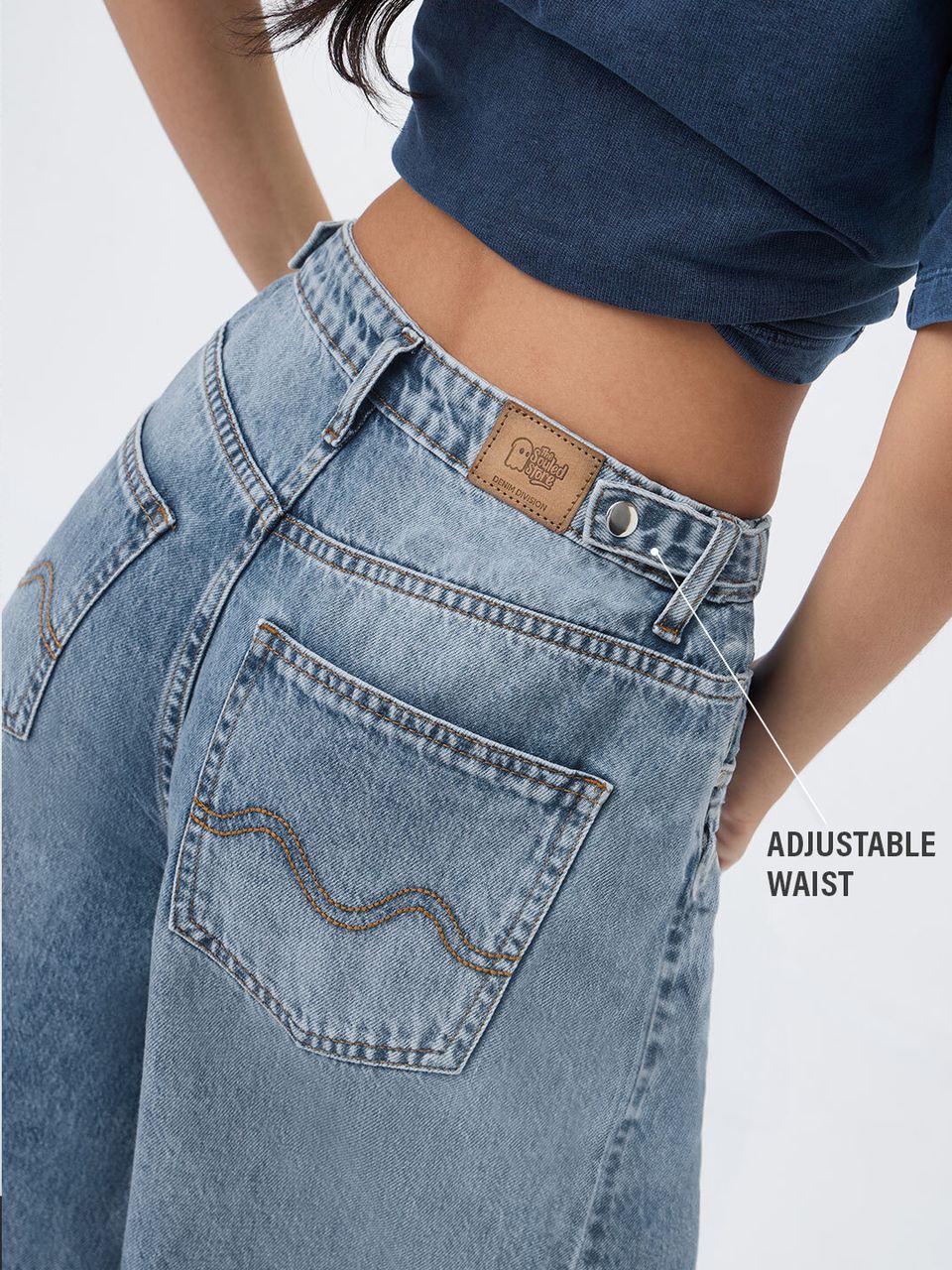 Barrel-Fit Denim: Drip Blue Women Jeans