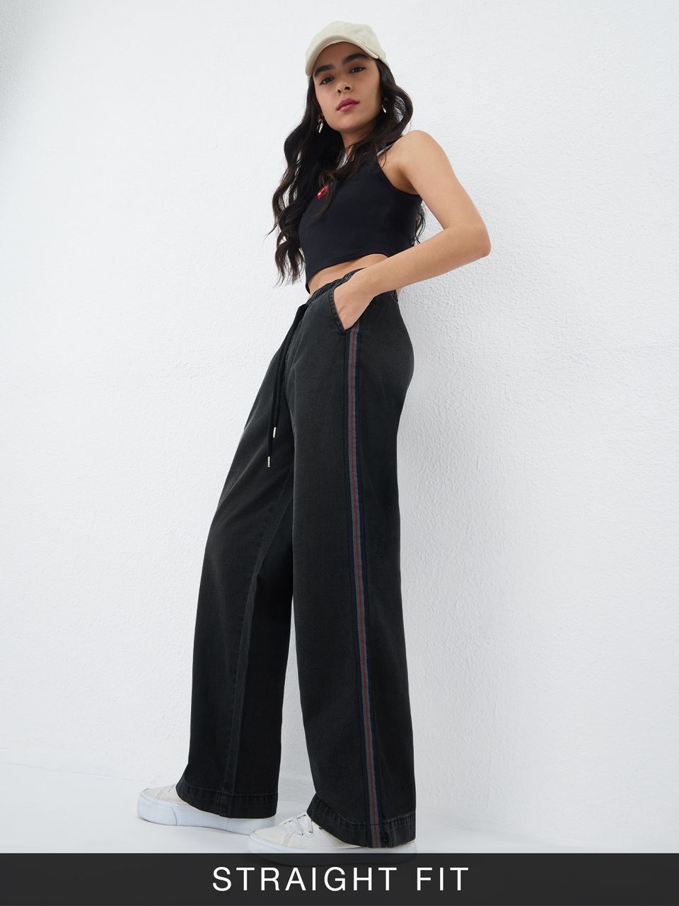 Pull On Denim: Greyscale Women Jeans