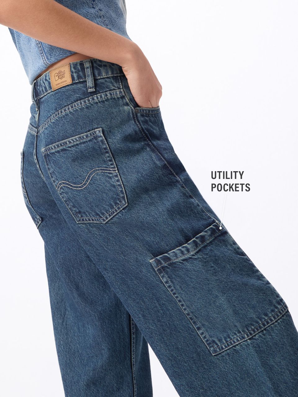 Straight Fit Denim: Scarlet Women Cargo Jeans