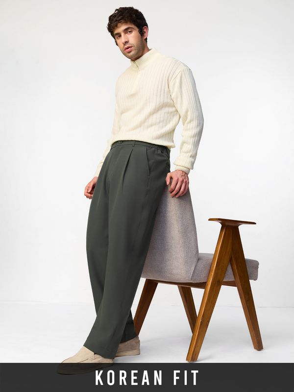 Korean Pants: Dark Olive