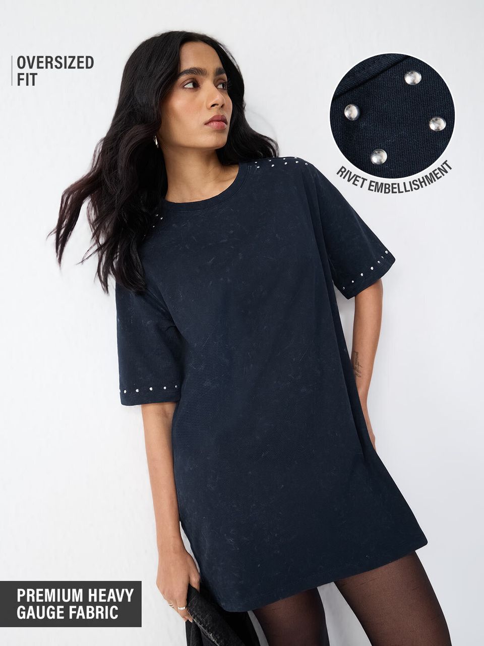 Solids: Iris Women Oversized T-Shirt Dresses