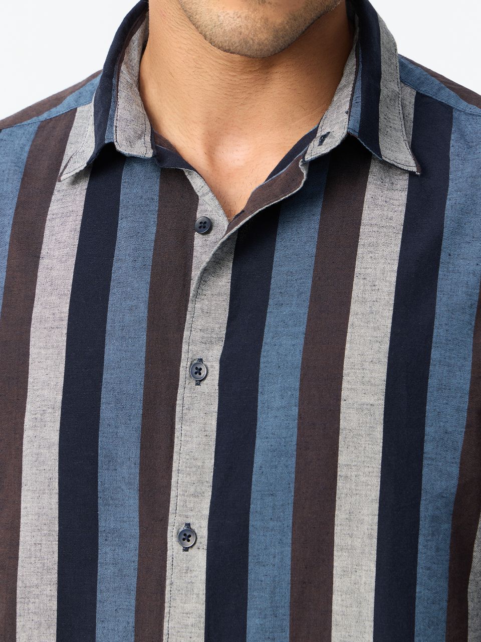 Cotton Linen Stripes: Pluto